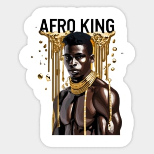 Afro King Drippin' Gold Sticker